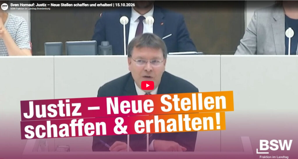 Justiz – Neue Stellen schaffen und erhalten! | 15.10.2026